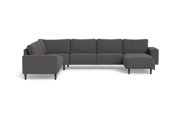 Solution 2701 hjørnesofa med chaiselong - Mørkegrå - L:350 cm