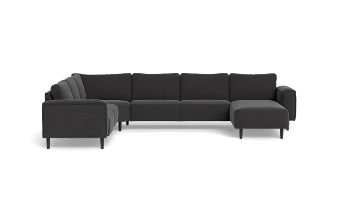 Solution 2701 hjørnesofa med chaiselong - Antracit - L:355 cm