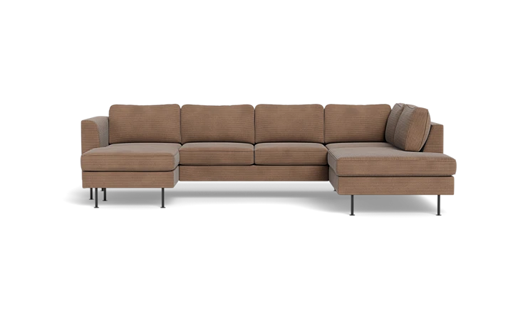 Houston sofa med chaiselong og open end - Brun - L:299 cm