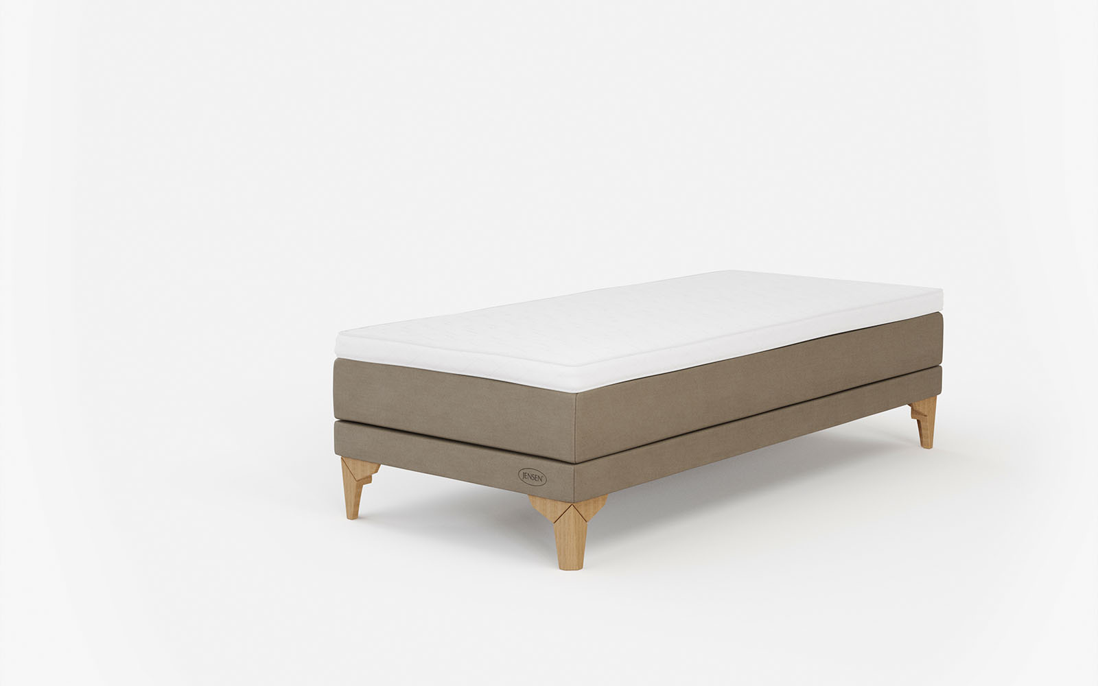 Jensen Ambassadør Lean boxelevationsseng 120x210 inkl. topmadras - Beige/Brun