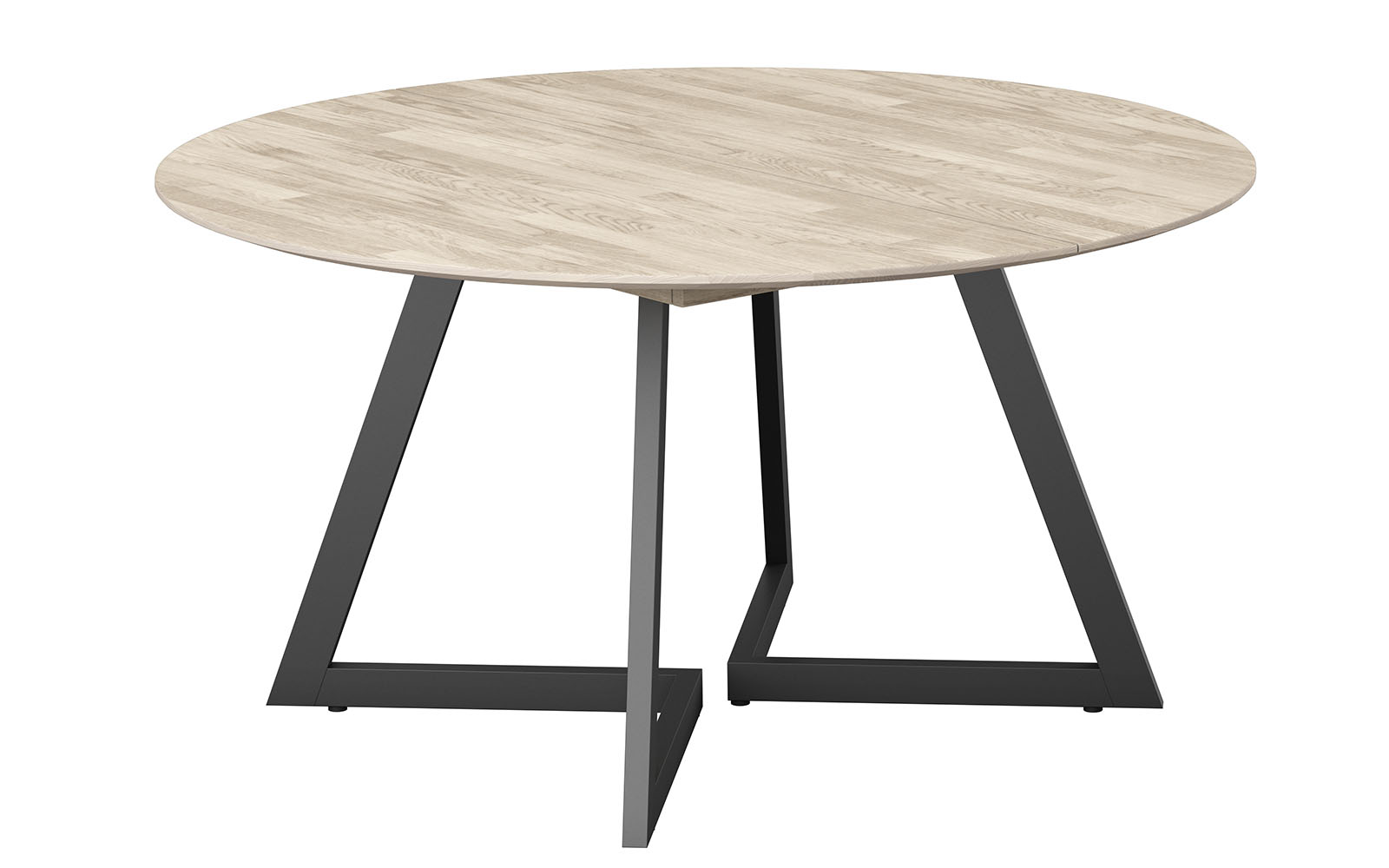 Ellis rundt spisebord Ø140 - Hvidolieret eg - Massiv træ (140x75 cm.)