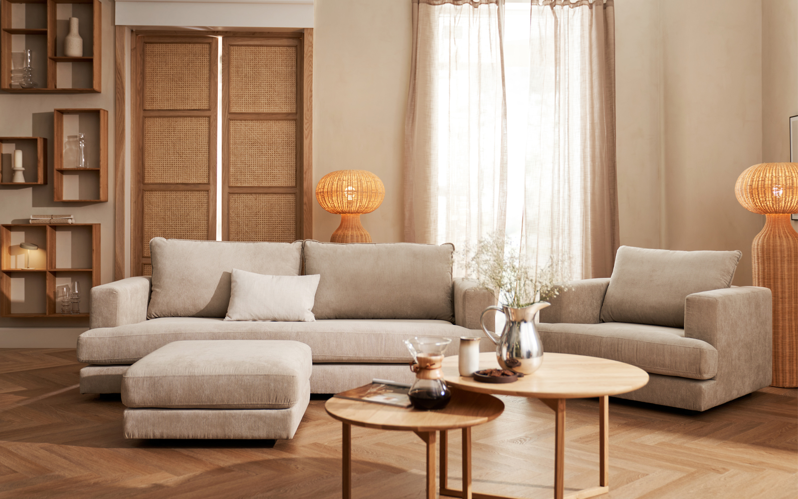 Cozy 3 pers. sofa - Beige - L:230 cm
