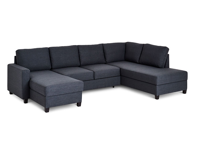 Als Exclusive sovesofa med chaiselong og open end - Blå - L:300 cm