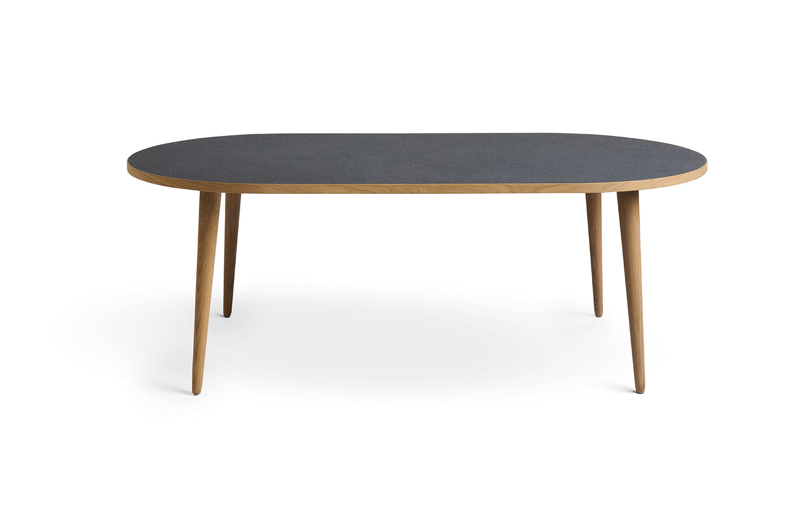 Freestyle ovalt sofabord - Grå - Laminat (68x128 cm.)