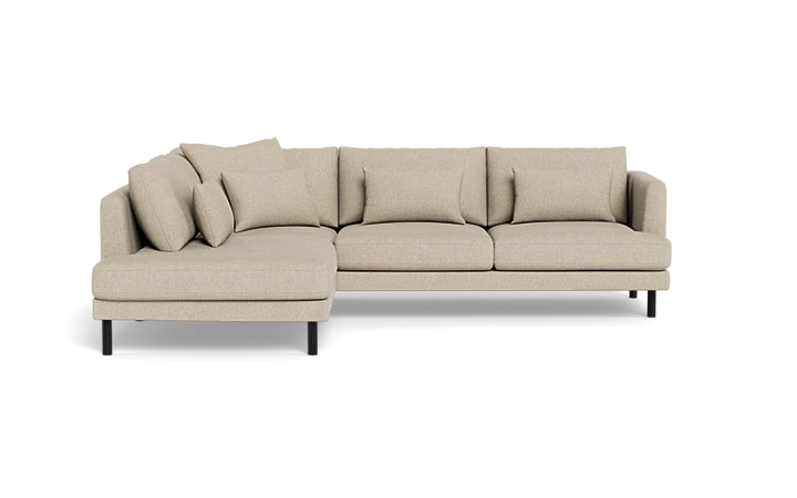 Noelle sofa med open end - Beige - L:256 cm